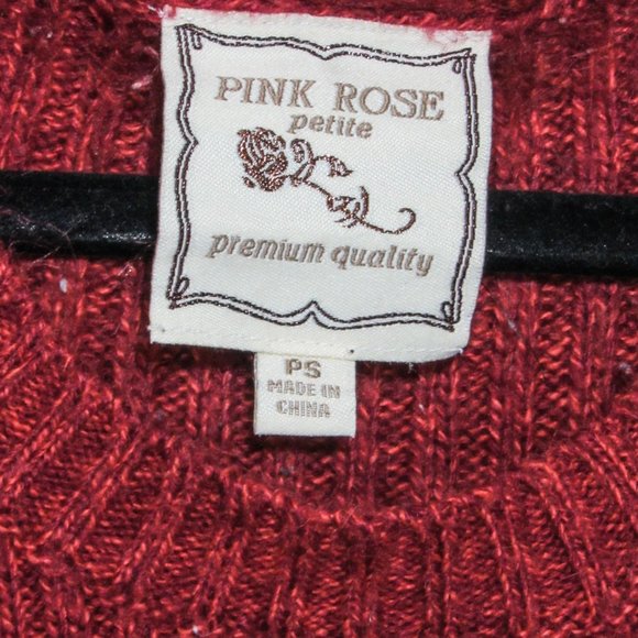 Fall Feels in This Sweet Petite Sweater Dress! Dark Red, Short Sleeve, Size SP - Picture 5 of 8